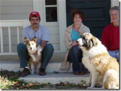 Pedro, our dogs, and us in happier times